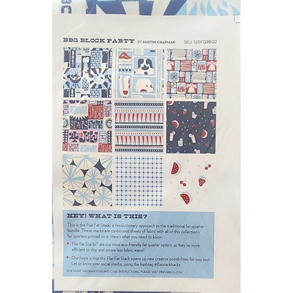 Paintbrush Studio Flat Fat Stack BBQ Block Party Fabric - Picture 1 of 2